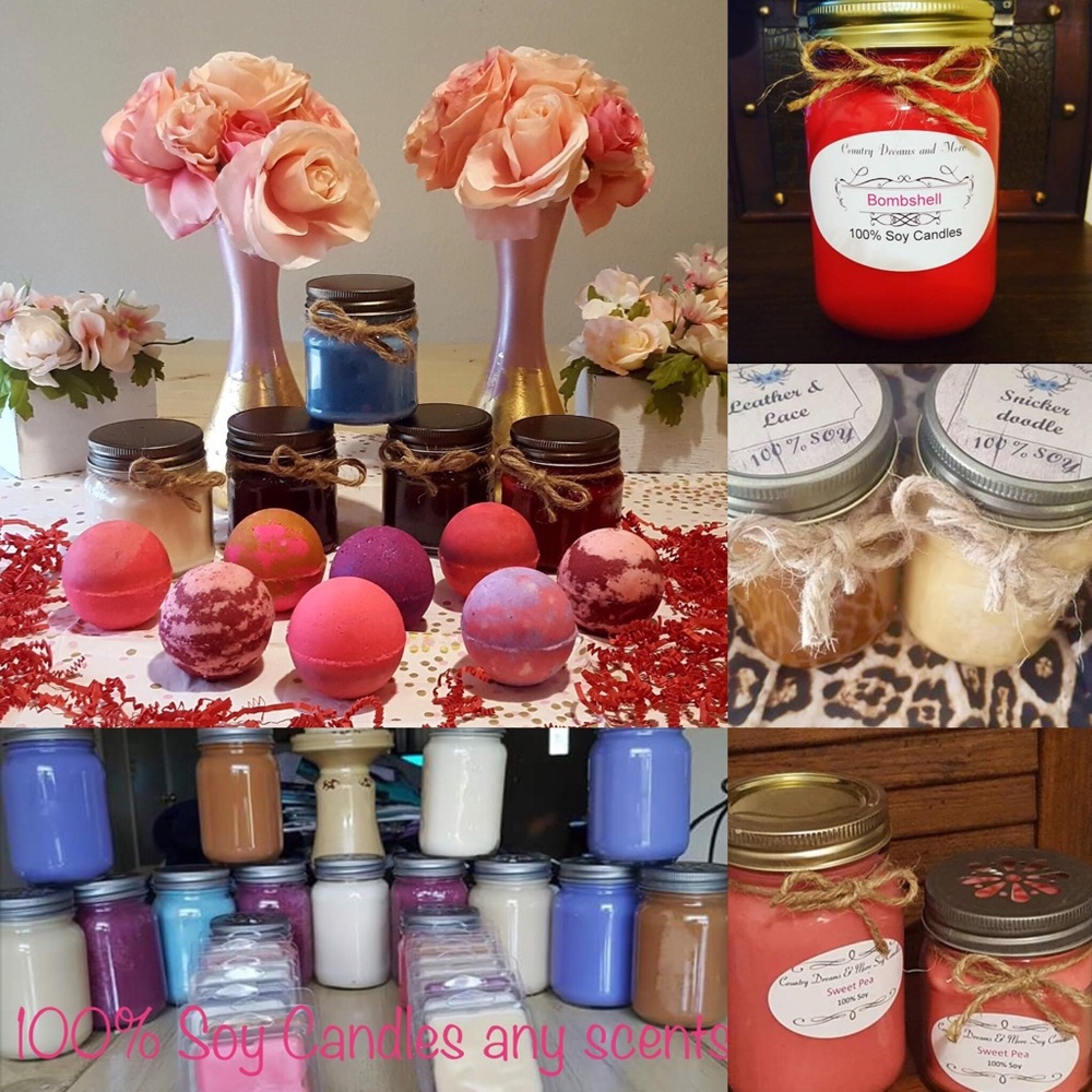 100% hand poured soy wax candles and soy wax melts